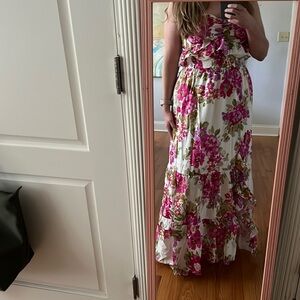 Fate floral print ruffle Maxi Dress medium new with tag